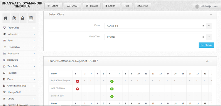 student attendance management