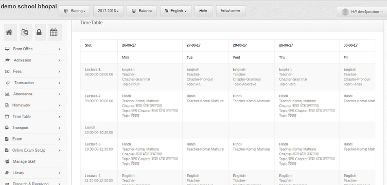timetable for school timetable management