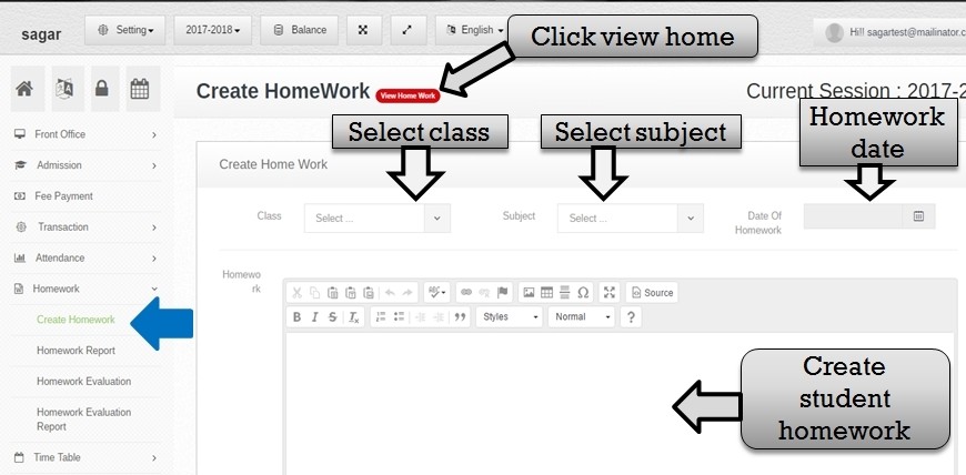 create homework