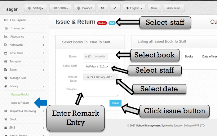 staff return book