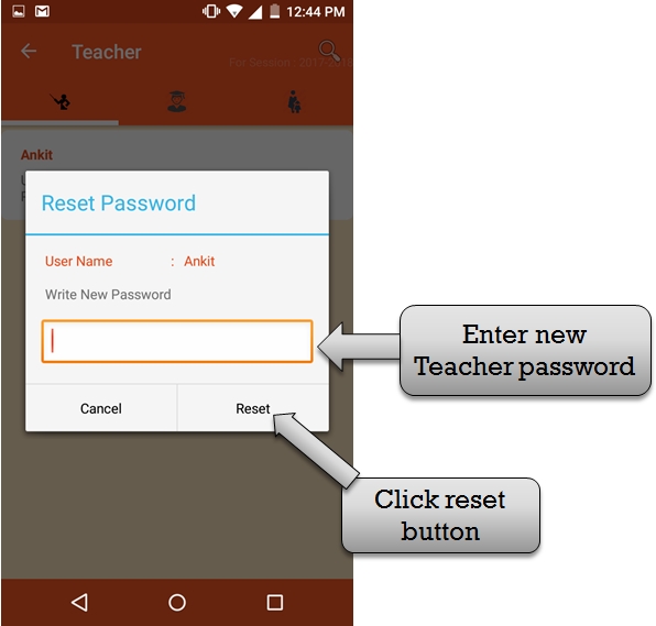 create teacher password