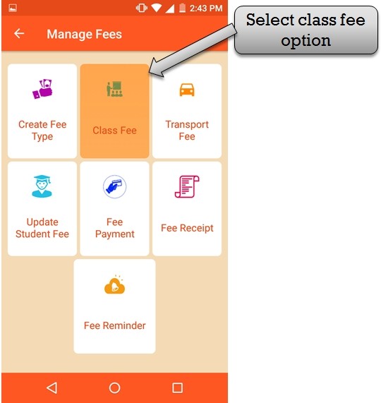 create class fee