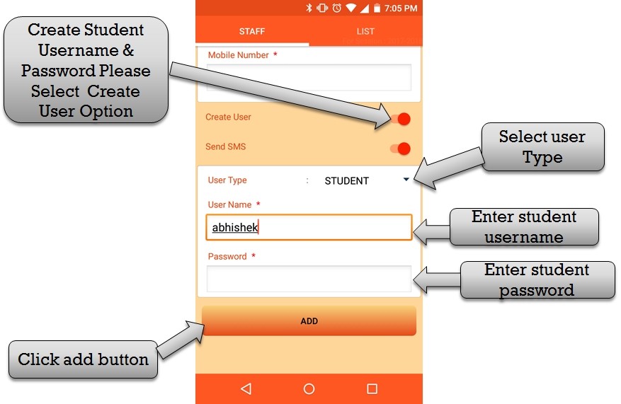 create student usern