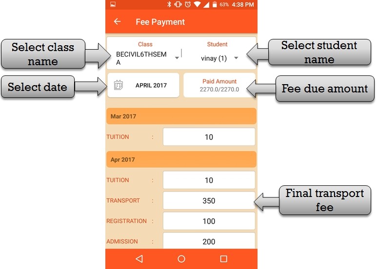 fee payment student