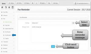 Fee management software fee notification