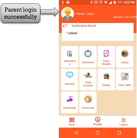 parent login