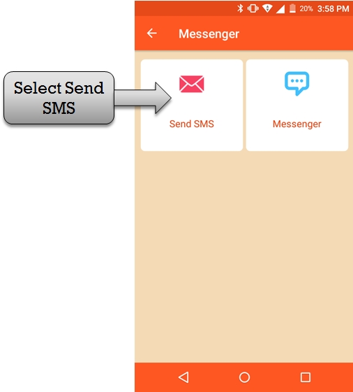 select sms option