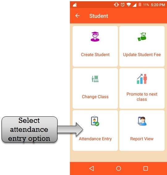 student attendance entry