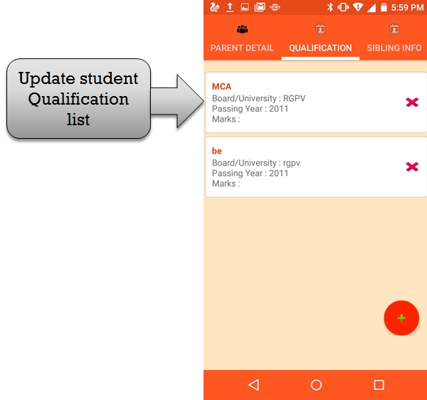 update qualification studemnt list