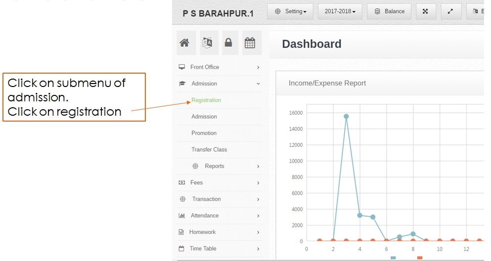 student information system , student file upload | ZeroERP Student Information System deshboard