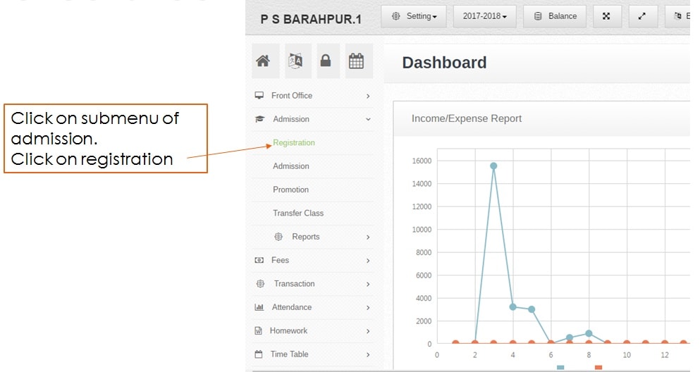 Student Information System deshboard