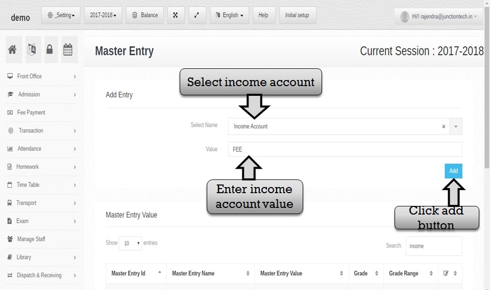 add income account